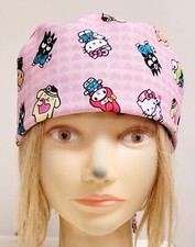 HELLO KITTY  FRIENDS MEDICAL WORKER MEDICAL NURSE SCRUB CAP 2 SIZE SELECTION 