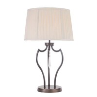 Tischleuchte Beistelllampe Wohnzimmerlampe Dunkelbronze Kristalle Nickel H 60 Cm