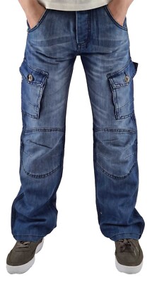 Peviani Jungen Kinder Designer Cargo Style Denim Jeans - Stylische Streetwear Hose