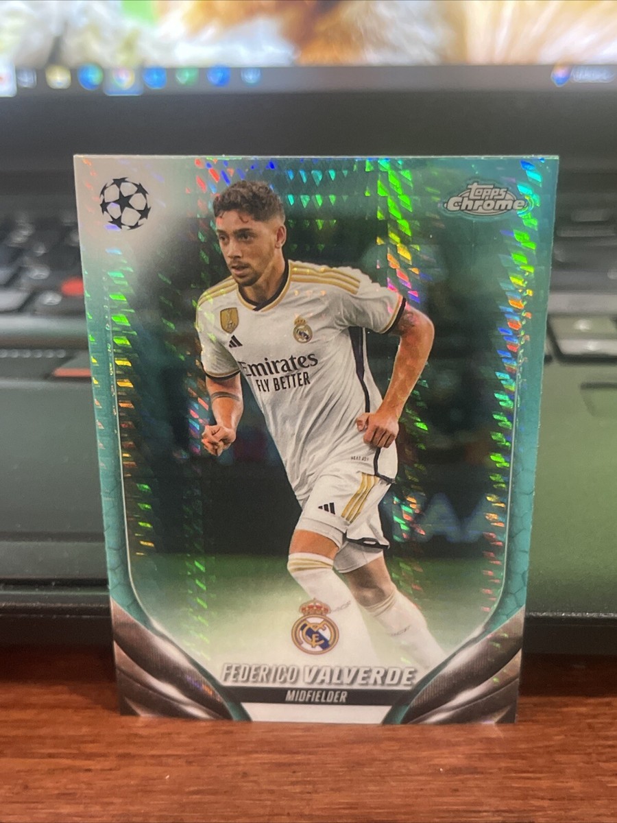 2024 Topps chrome UEFA Federico Valverde aqua prism refractor | eBay