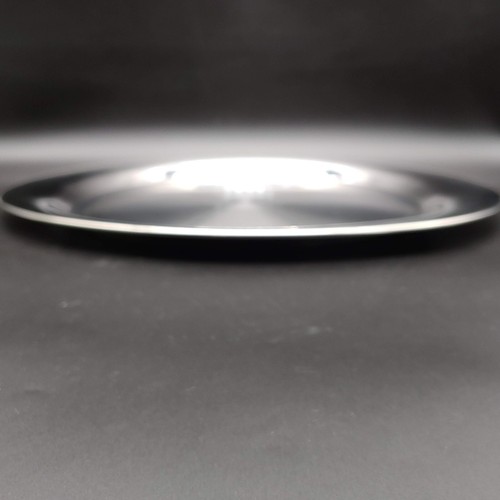 Large Crate & Barrel Oval Stainless Steel Serving Tray 18" x 15 1/2" - Picture 4 of 22