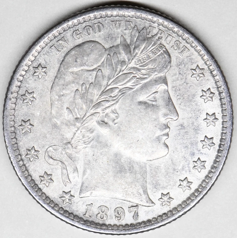 1897 barber quarter in a high-grade with mint luster - Image 2 of 3
