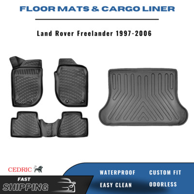 Car Floor Mats & Cargo Liner for Land Rover Freelander 1997-2006 3D TPE FULL Set