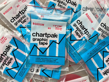 Graphic Art Tape, 1/16 W X 648 L Inches, Red Matte, 1 Roll BG6202M 