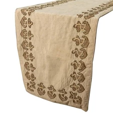 Decorative Table Runner Beige Linen Wedding Décor Table Décor - Anchor Hold