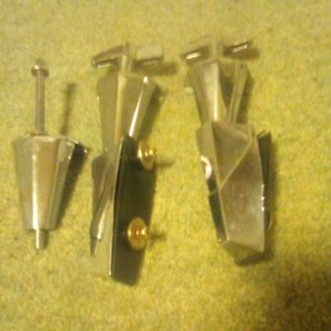Bass Drum Brackets And Mounts. Fittings From Ludwig 22" Bass Drum. Wing nuts x 3
