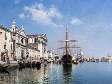 Church Venice by F. Campo Boats Ship Tile Mural Kitchen Backsplash Ceramic 10x8