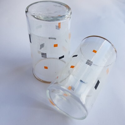 Mid Century Retro Trinkglas Paar Atom 60er Jahre Dekor Design MCM Vintage