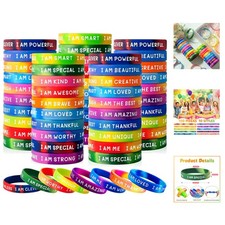 100-Piece Students Inspirational Silicone Wristbands  Ideal Back to School Gift