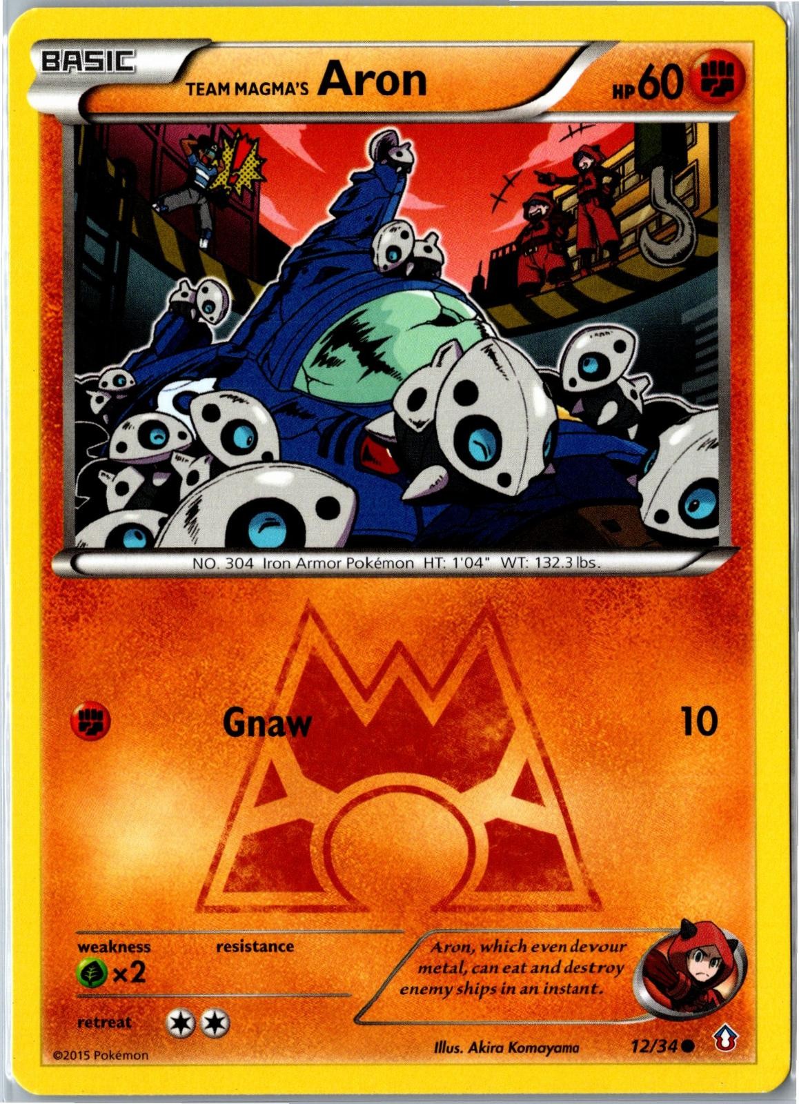 Team Magma's Aron Double Crisis 12/34 2015 Common Lightly Played