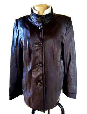 BISON Damen schwarze sehr weiche Lederjacke G.L