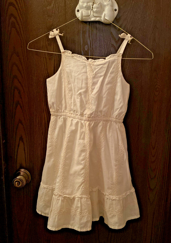 Girl's Gymboree Spaghetti Straps Spring Summer Ivory Dress 100% cotton lined exc
