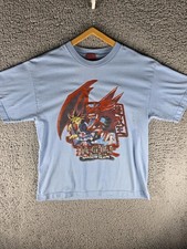 VINTAGE Yu-Gi-Oh Shirt Mens Medium Blue Anime Enter the Shadow Realm 90s