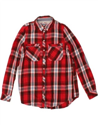 ONLY Damen Shirt EU 34 XS rot kariert Baumwolle BA34