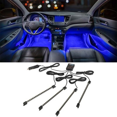 LEDGlow Blue LED Car Truck Interior Footwell Neon Underdash Accent Lights Kit