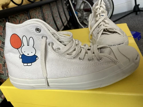 Converse Jack Purcell Pro Hi Pop Trading Company Scarpe da Ginnastica Egret Nero Egret Regno Unito