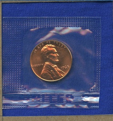 1965 SMS Lincoln Memorial Cent 1c 1965 SMS RD Penny - Original US Mint cello