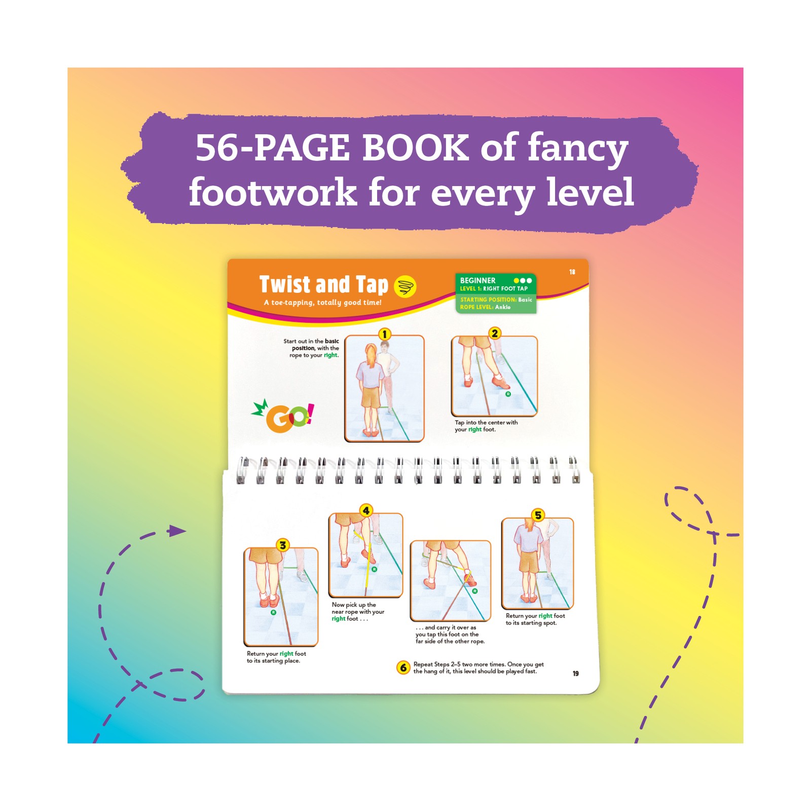 New - Klutz Jumpsies: How to Hop, Skip & Jump with Stretchy Rope - Ages 6+