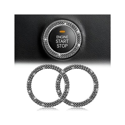 Auto Bling Kristall Strass Motor Start Ring Aufkleber, Auto Push Start schwarz