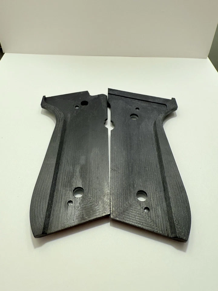 Beretta 92FS Pistol Grips White Pearl Black Wood Gold Medallion - Image 3 of 3