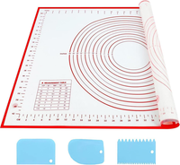 Silikon Backmatte Rot 70X50Cm, Rutschfeste Teigmatte Mit Messung, Antihaft Backu