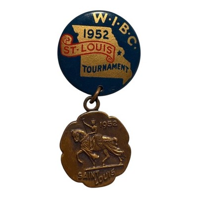 Vintage 1952 St. Louis W.I.B.C. Tournament Bronze Brooch Pin