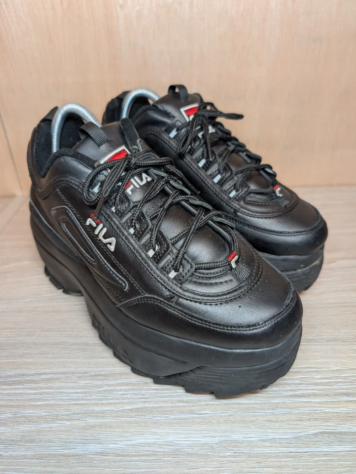Fila Disruptor II Premium Black Platform Wedge Trainers UK8 EU42 - Image 2 of 4