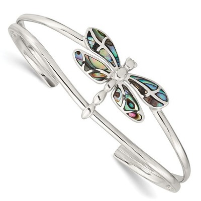 Sterling Silber Abalone Libelle Armreif Armband