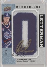 2018-19 Chronology Letterman Letter Relics 10/20 Adrian Aucoin Patch Auto 04f2