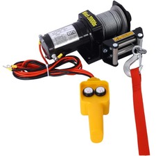 2000lb 12V ATV/UTV Electric Winch, Off-Road Waterproof Steel Cable Winch