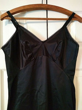 Vintage 1950's Black Dupont Nylon Full Slip Lace