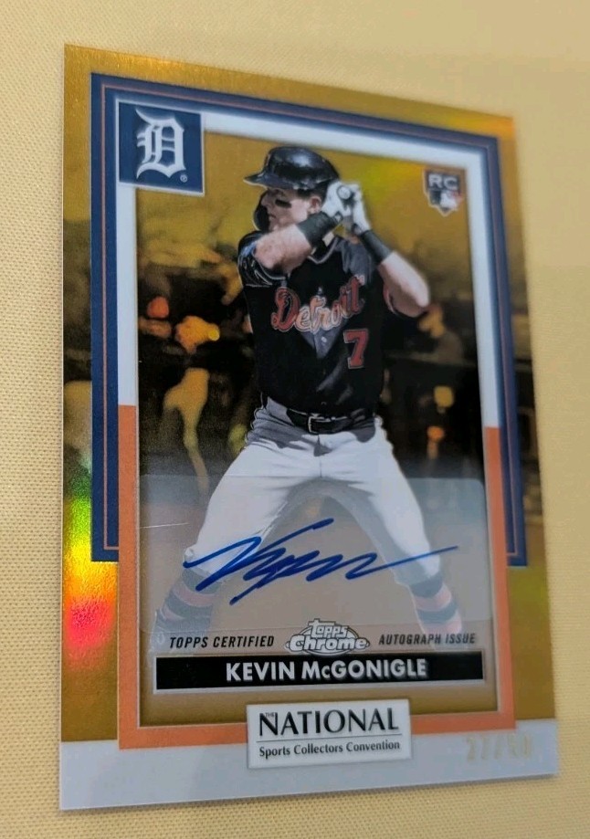 2026 Topps Chrome NSCC Kevin McGonigle Gold Refractor Rookie RC Auto /50 TIGERS view 4