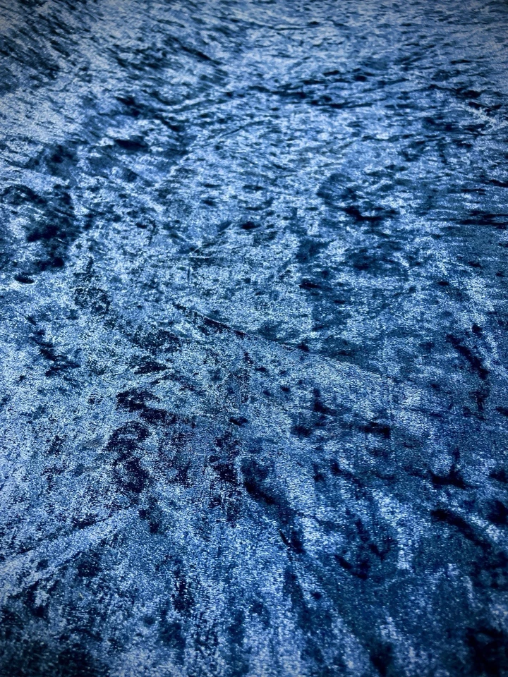 Royal Blue Premium Crushed Velvet Fabric Fire Resistant Upholstery, Cushions  - Image 3 of 3