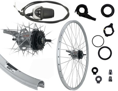 28'' Hinterrad Shimano 7 Gang Nexus Nabenschaltung mit Rücktritt silber + Zubehör