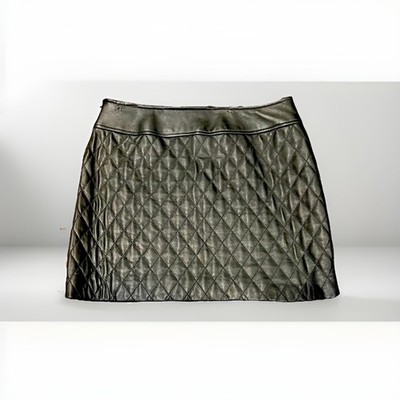 Danier black leather quilted leather skirt size 10 US