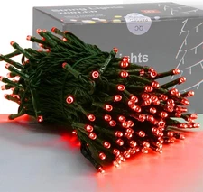 HOME LIGHTING 66ft Christmas Decorative Mini Lights, 200 LED Green Wire Fairy 