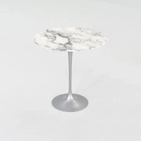 2018 Eero Saarinen for Knoll Tulip 20" Side Table w/ Arabescato Satin Marble Top