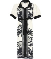 Tahari Womens Belted Midi Dress, ivory, 10