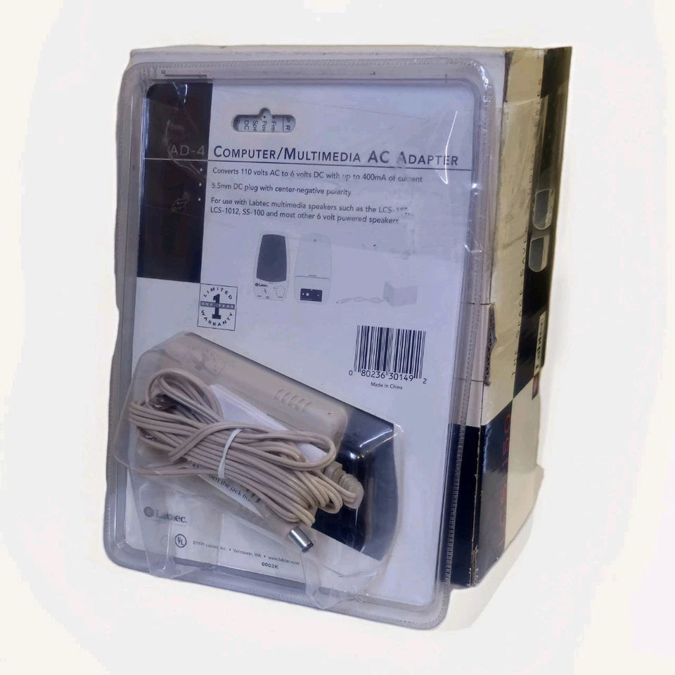 New Labtec Computer Speakers LCS-150 with new compatible adapter  - Image 3 of 3