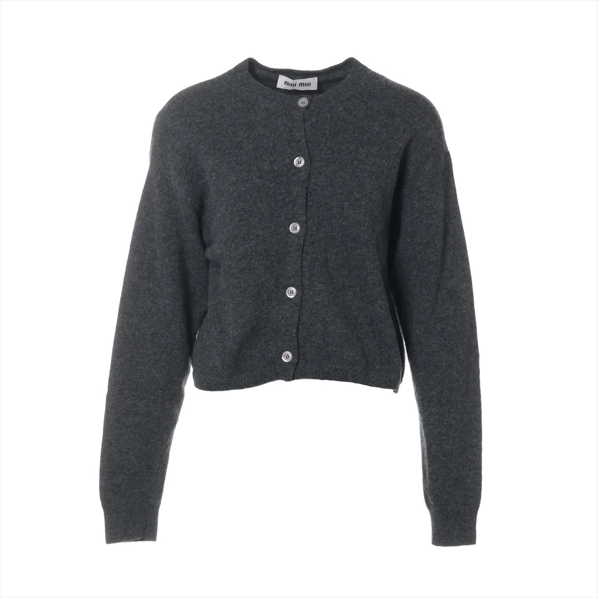 Miu Miu 25 years Wool Cardigan 42 Ladies' Gray  DNA02T back logo