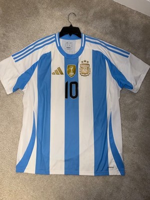 Authentic Adidas Argentina Messi #10 2022 World Cup Home Jersey 2XL FIFA Gold