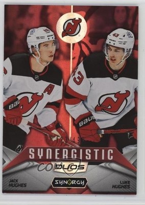 2024 Upper Deck Synergy Synergistic Duos Stars Red 123/499 Jack Hughes Luke 6o3