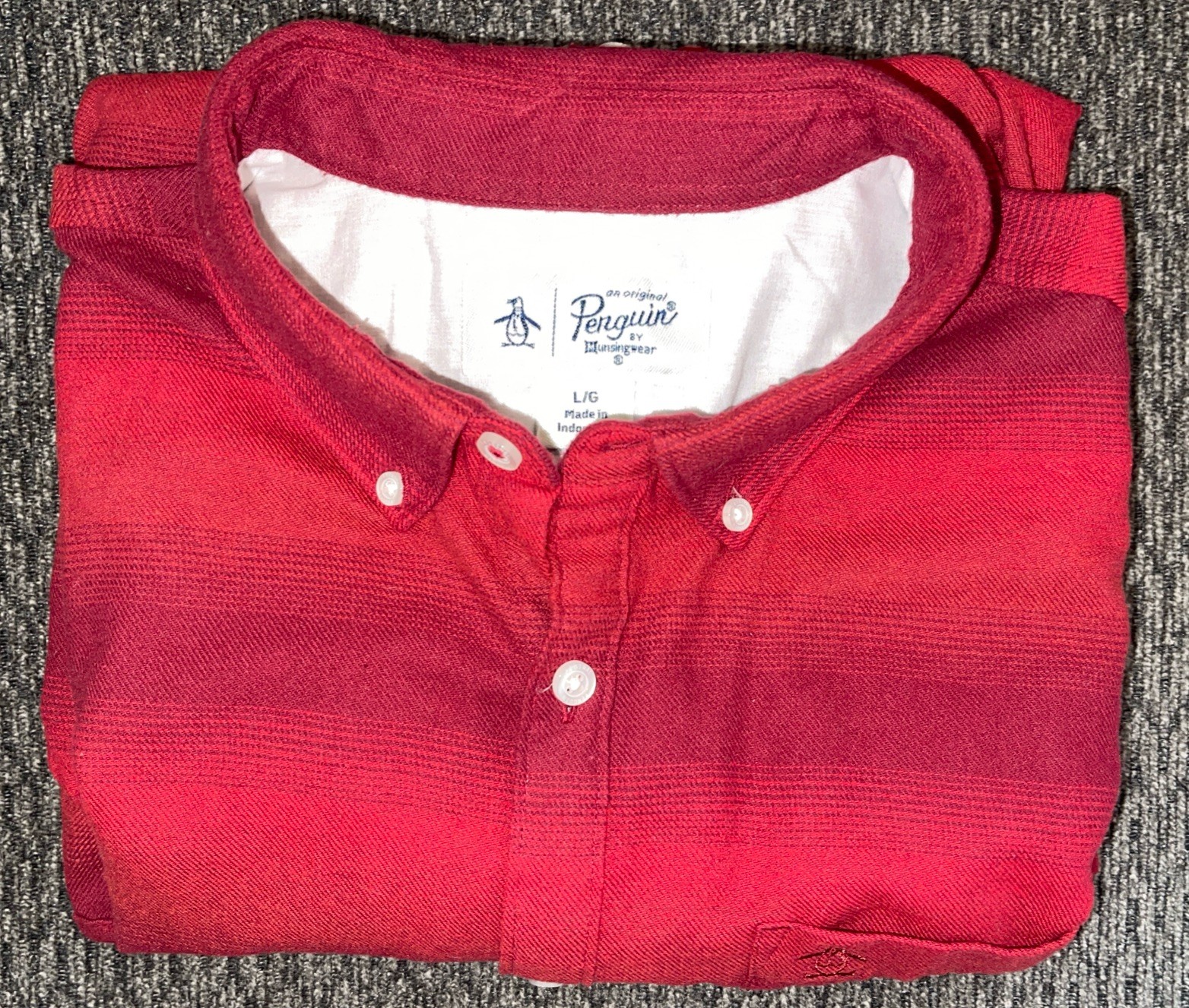 Penguin mens LS button down collared flannel shir… - image 4