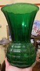 Anchor Hocking Forest Flared Green Glass Vase - Pineapple Shaped Vintage MCM 9"