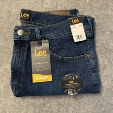 Lee Jeans Mens 33x36 Blue Comfort Stretch Regular Fit Straight Leg NEW