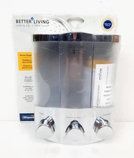 Better Living Products 76344-1 Euro Series TRIO 3-Chamber Shower Soap Dispenser