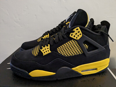 Air Jordan 4 Retro Thunder Black Yellow AJIV AJ4 DH6927 017 Men