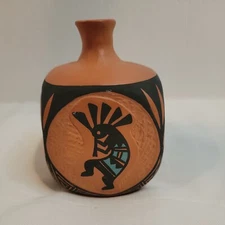 Vintage Signed Native  Dancer Acoma Pottery T.P. Torivio 5.5"x3.5"