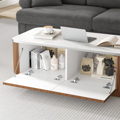 Couchtisch 120cm Rechteckig Kaffeetisch mit Stauraum Sofatisch Wohnzimmertisch - Bild 26 von 43