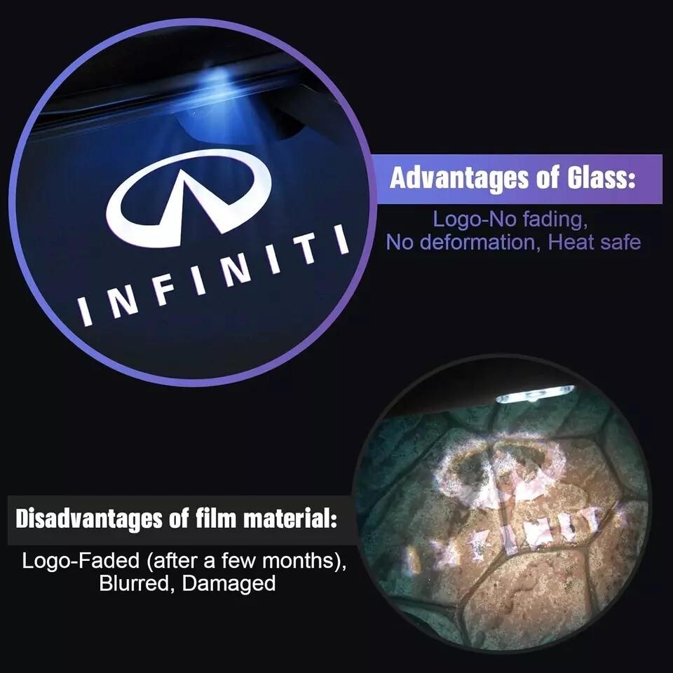 38灯 Sign Design No Fade Car Door Lights Logo Compatible with Infiniti, LED